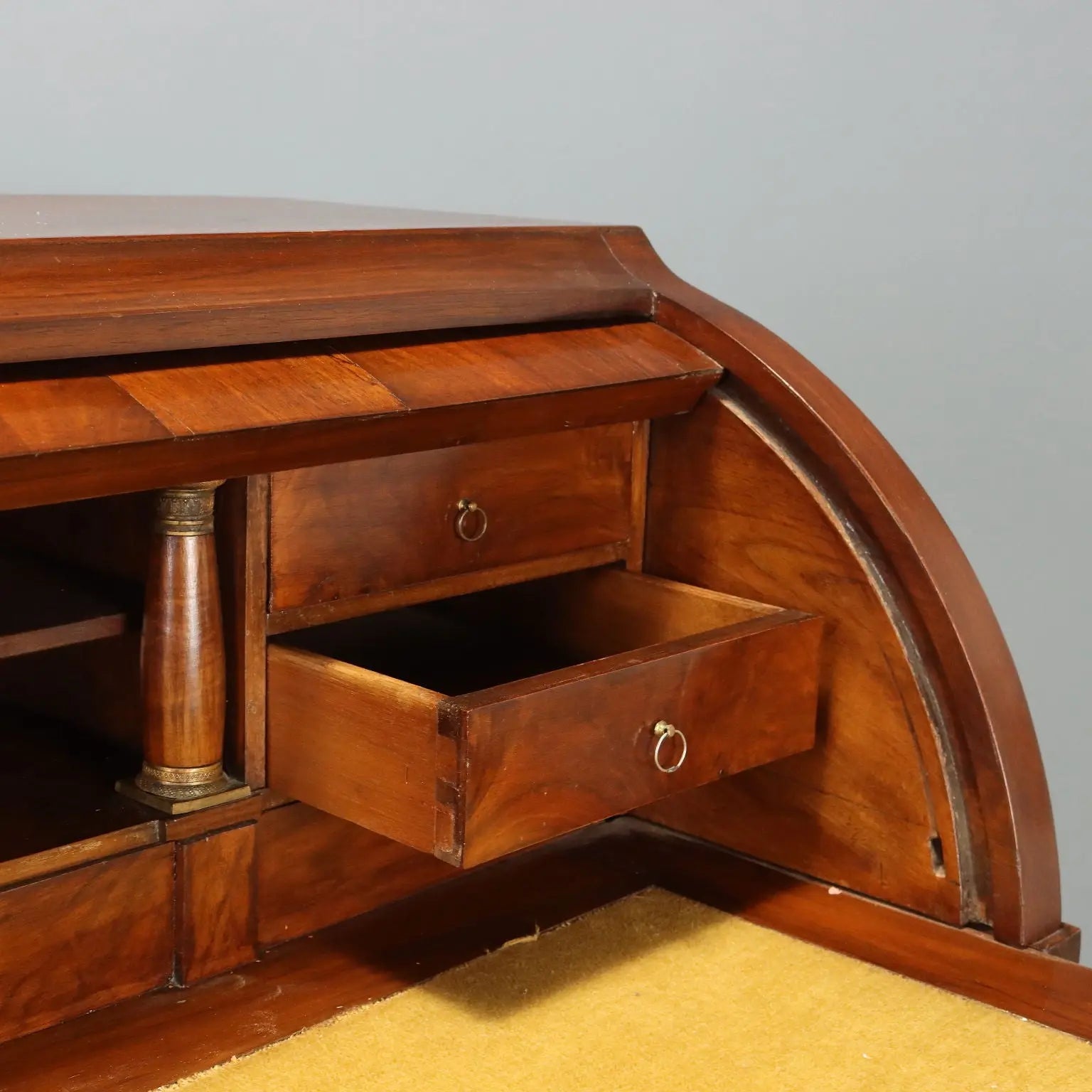 Empire Walnut Bureau with Chiseled Bronzes