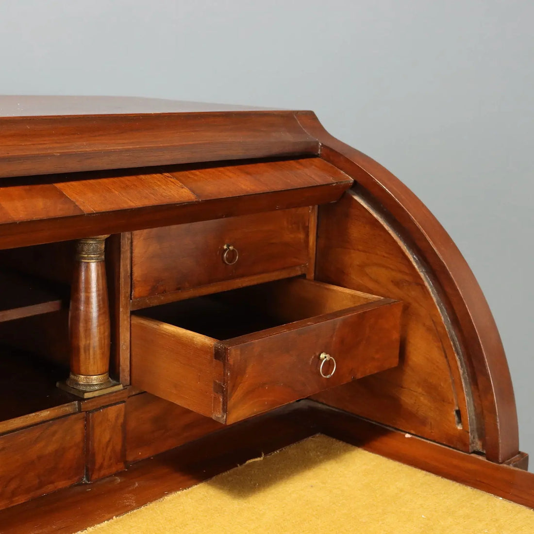 Empire Walnut Bureau with Chiseled Bronzes