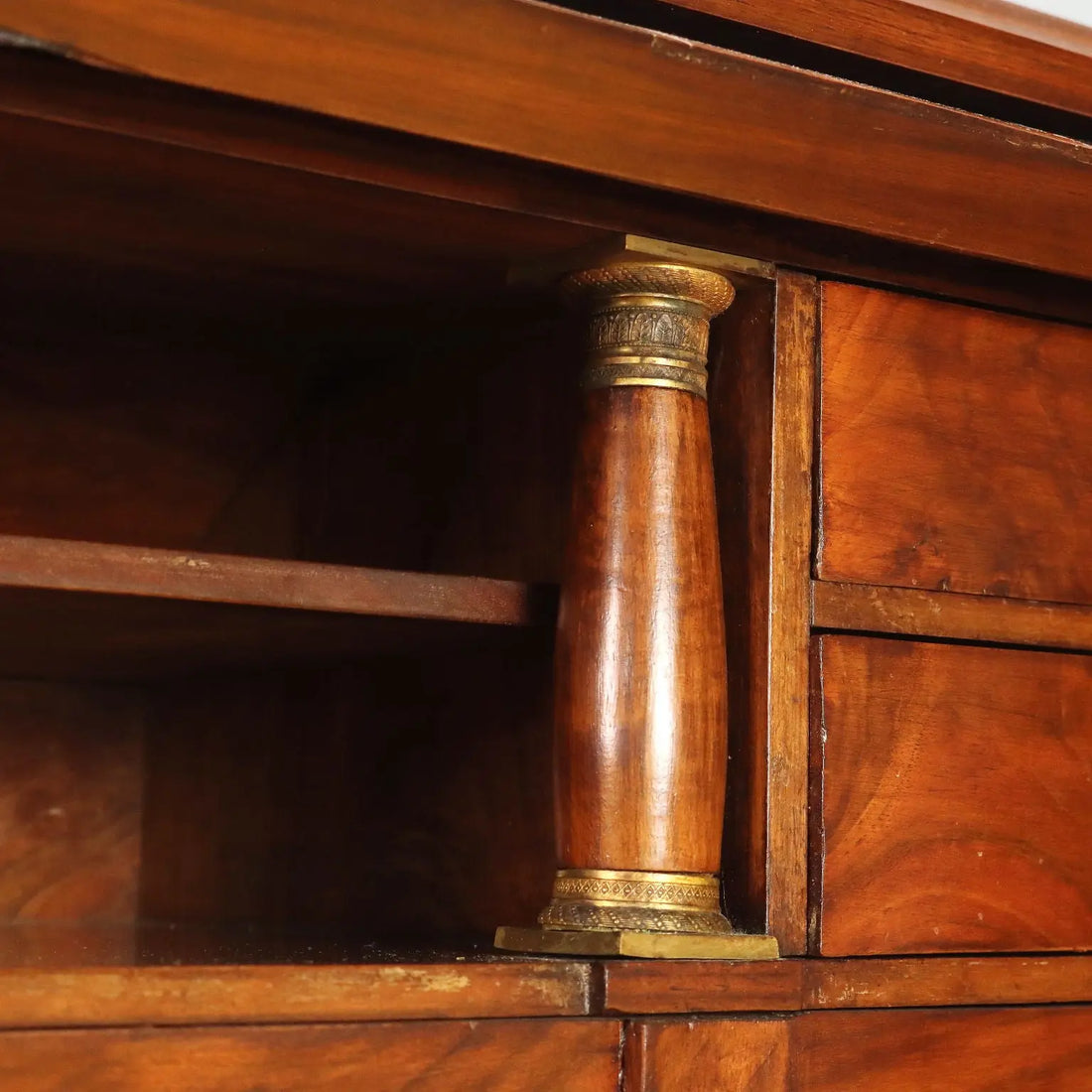 Empire Walnut Bureau with Chiseled Bronzes