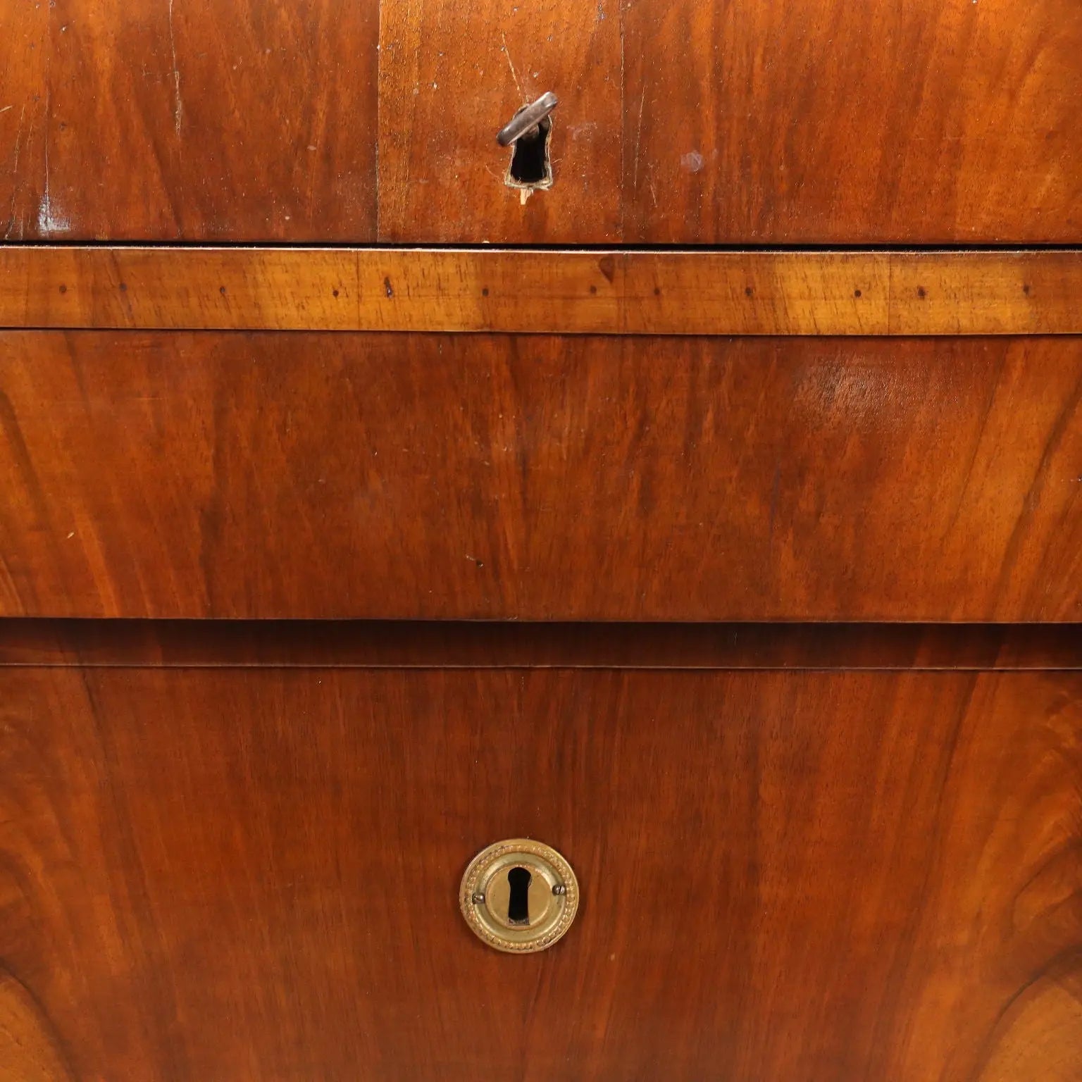 Empire Walnut Bureau with Chiseled Bronzes