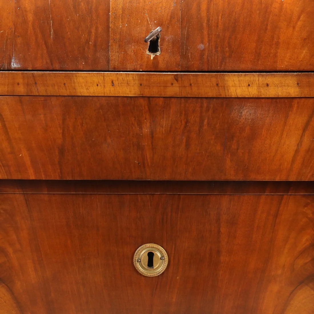 Empire Walnut Bureau with Chiseled Bronzes
