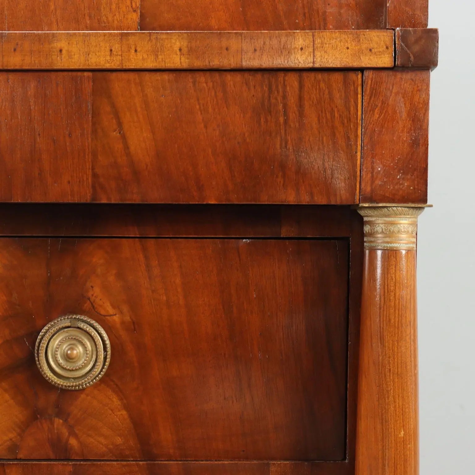 Empire Walnut Bureau with Chiseled Bronzes