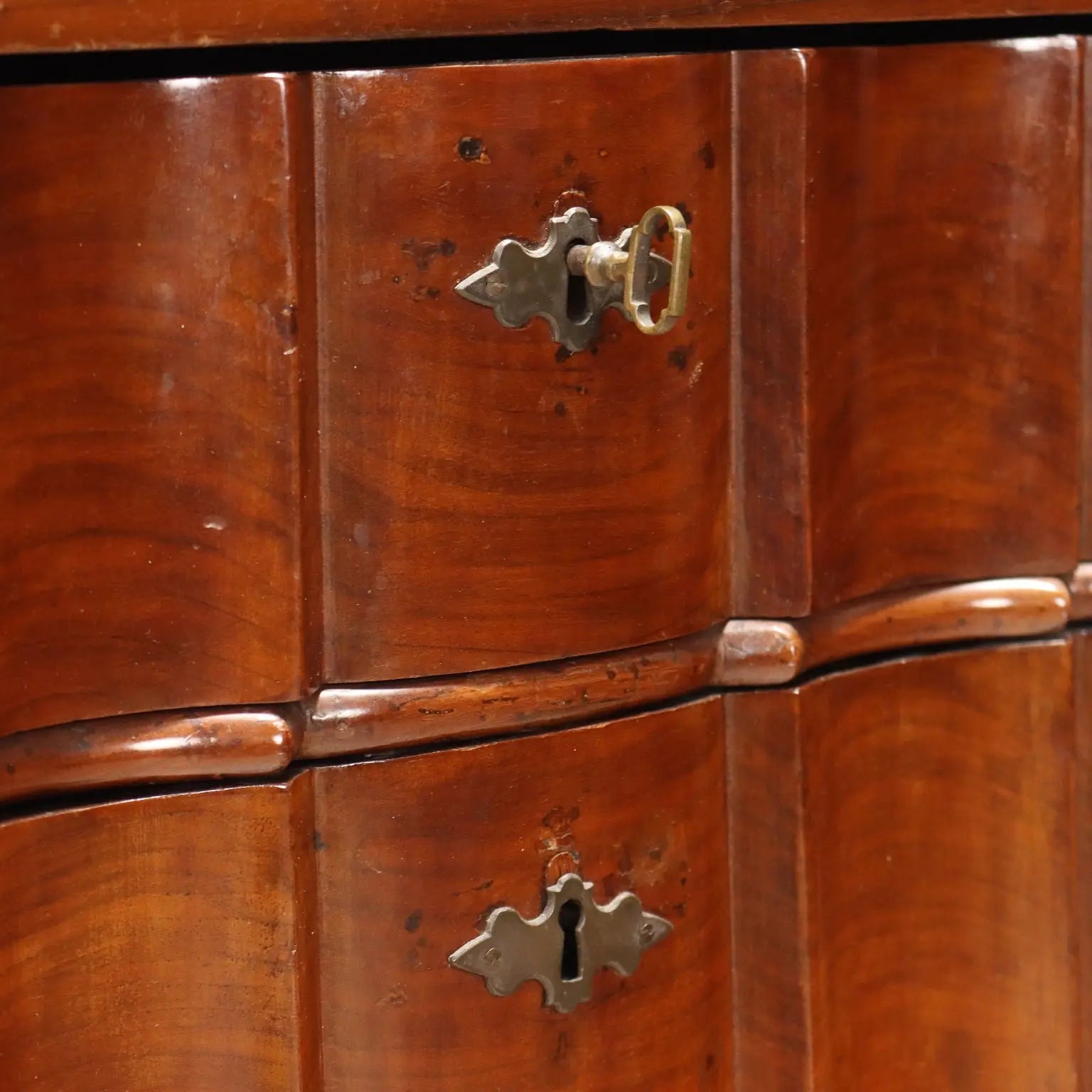 Antique Trumeau Walnut Leafy Carvings Italy XX Century - Northern Europe, XX Century | Antiques | Drop-Leaf Secretaire & Secretaire