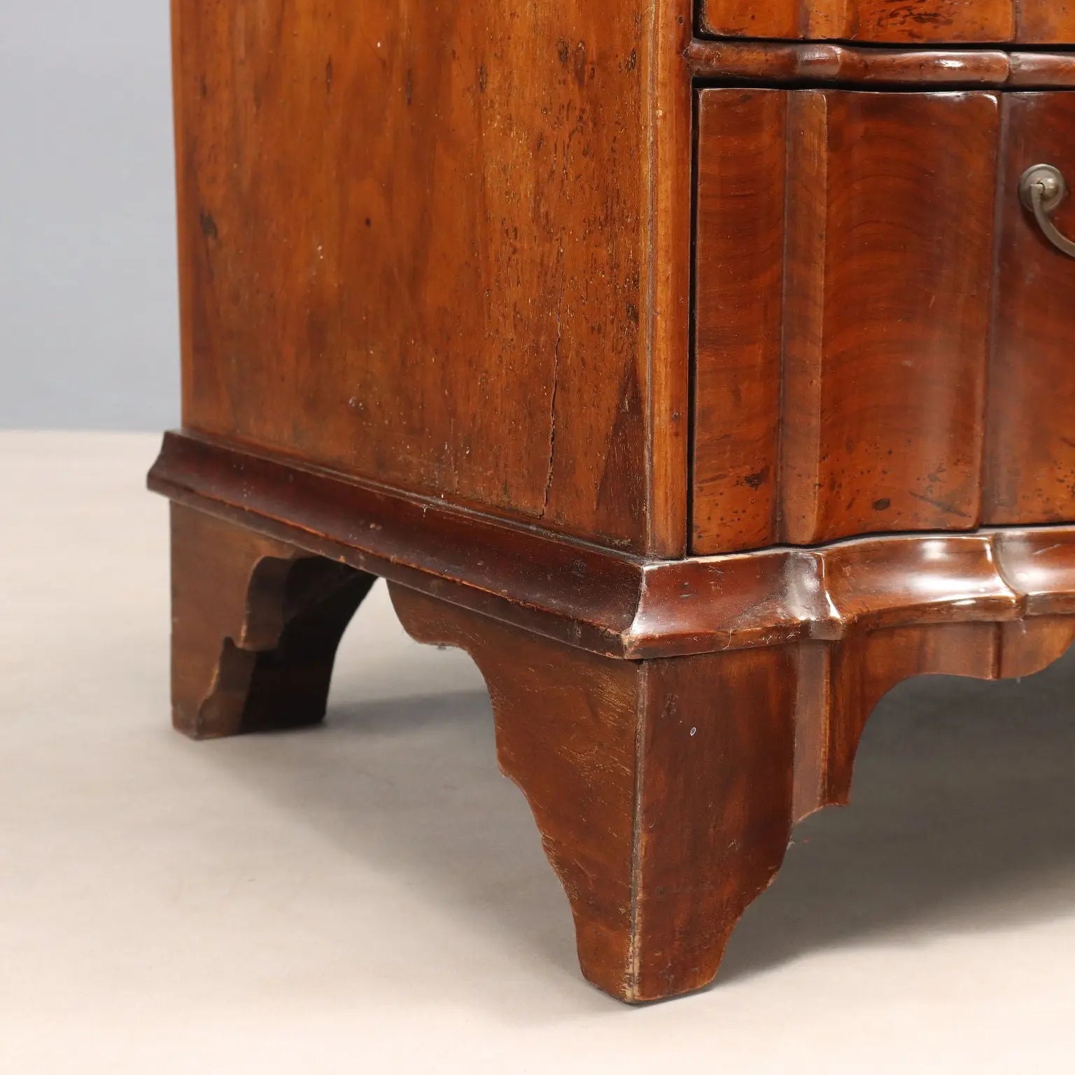 Antique Trumeau Walnut Leafy Carvings Italy XX Century - Northern Europe, XX Century | Antiques | Drop-Leaf Secretaire & Secretaire