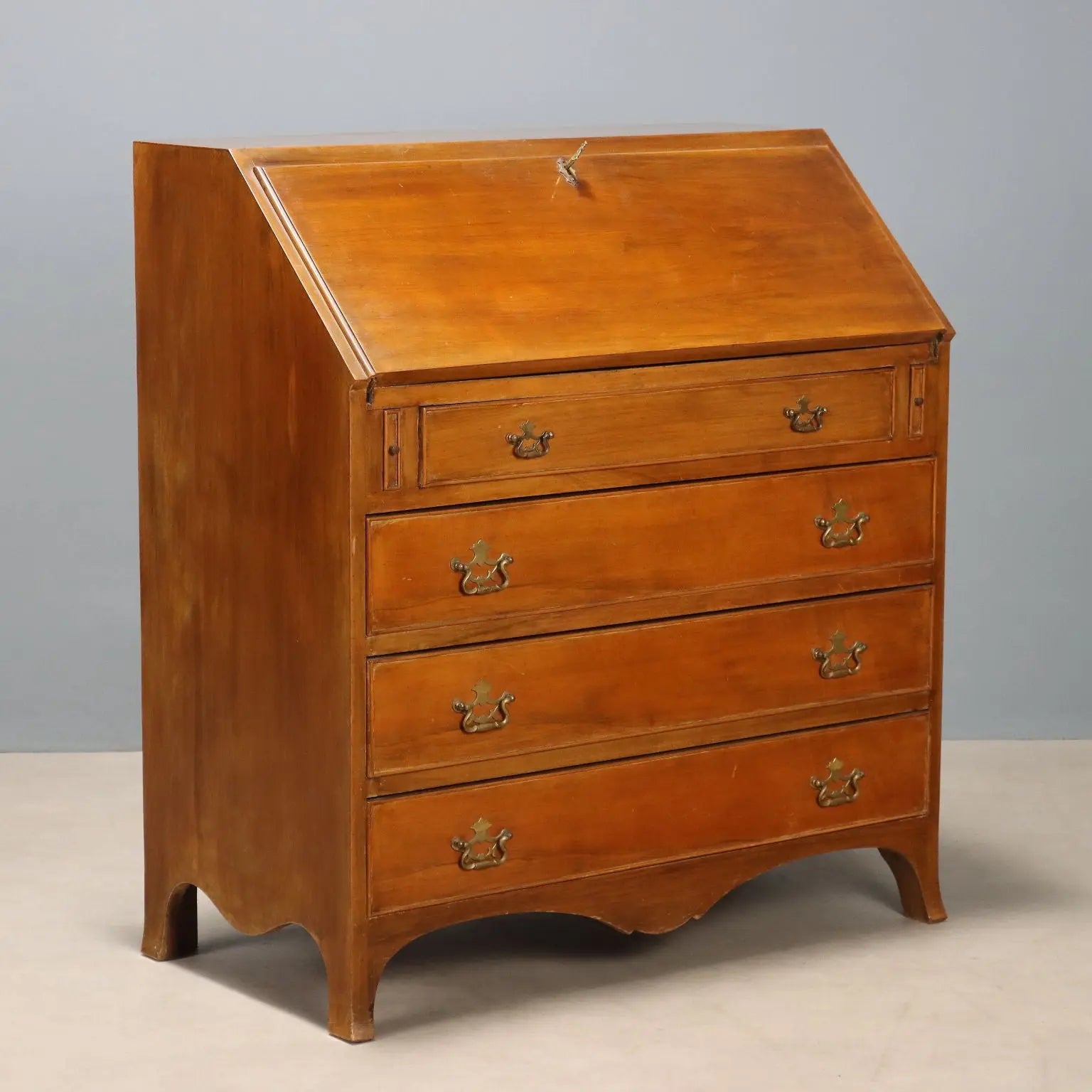 Antique Flap Cabinet Mahogany Veneer Italy XX Century