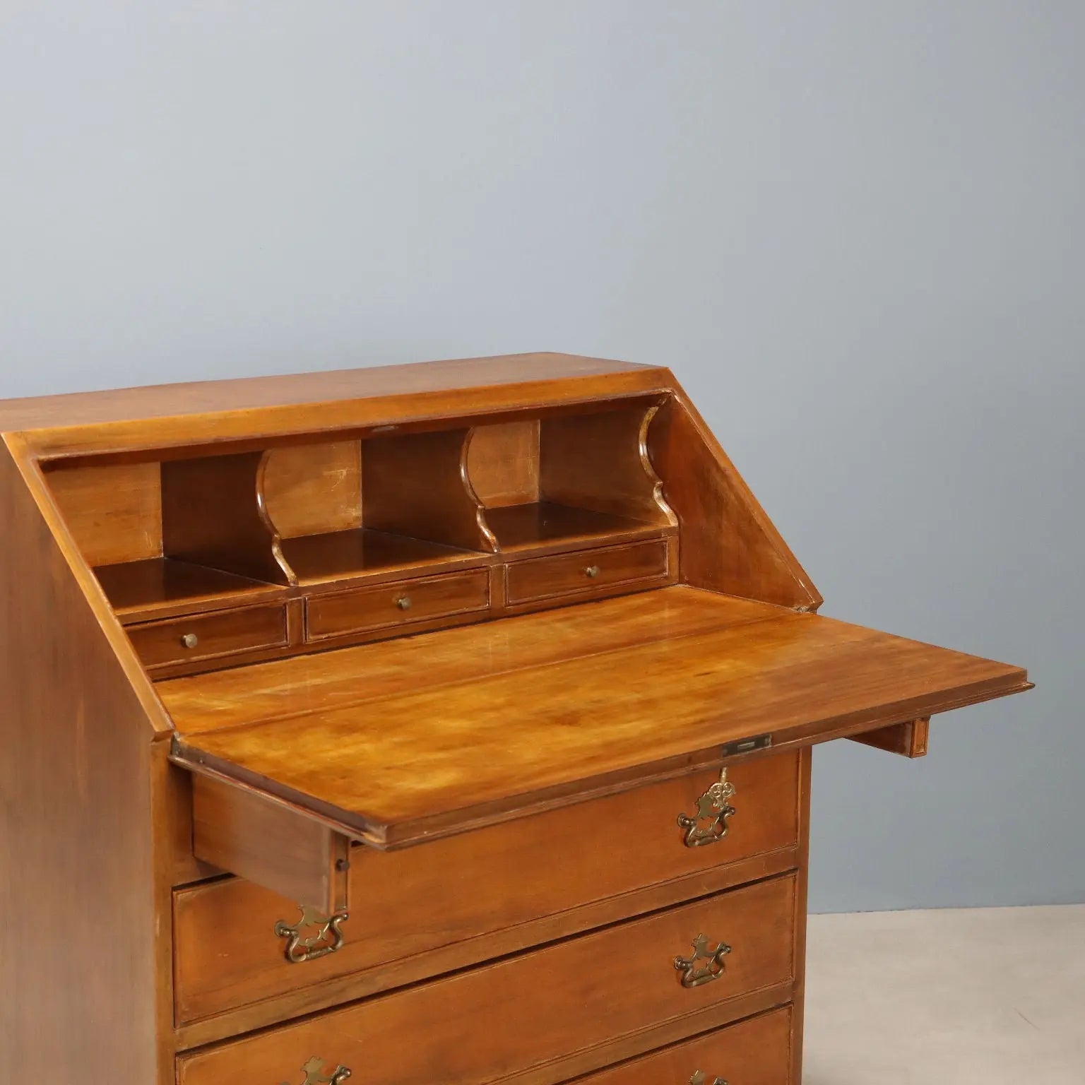 Antique Flap Cabinet Mahogany Veneer Italy XX Century