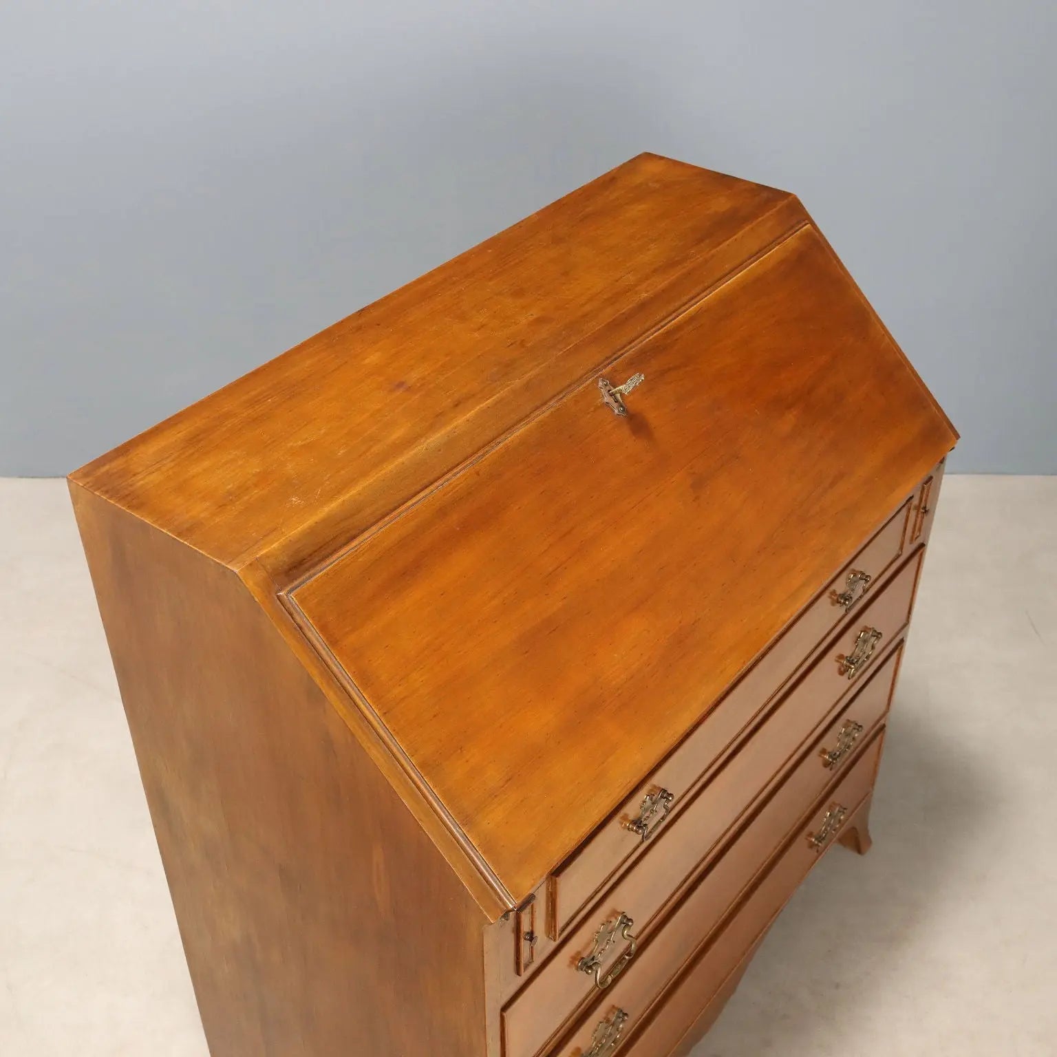 Antique Flap Cabinet Mahogany Veneer Italy XX Century