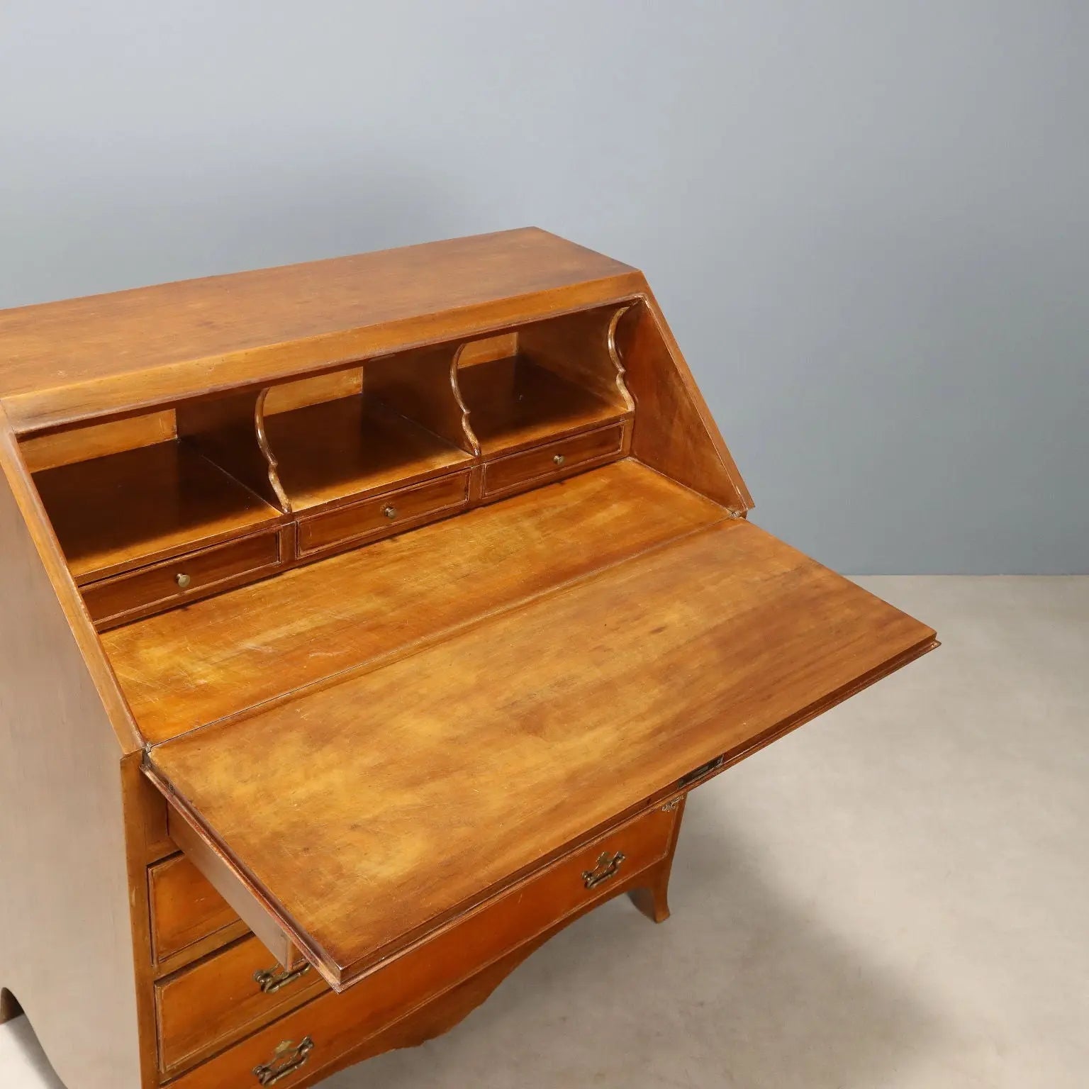 Antique Flap Cabinet Mahogany Veneer Italy XX Century