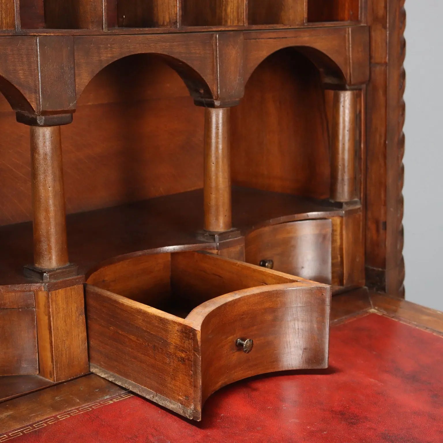Antique Secrétaire Mahogany Leather Drawer Italy XIX Century - Piedmont, XIX Century | Antiques | Drop-Leaf Secretaire & Secretaire