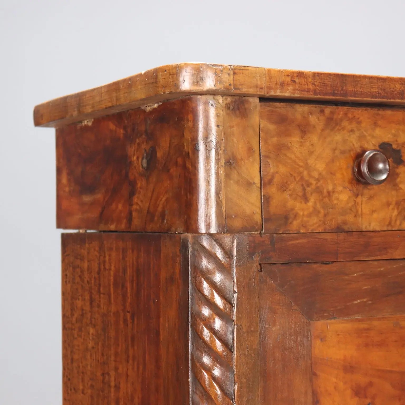 Antique Secrétaire Mahogany Leather Drawer Italy XIX Century - Piedmont, XIX Century | Antiques | Drop-Leaf Secretaire & Secretaire