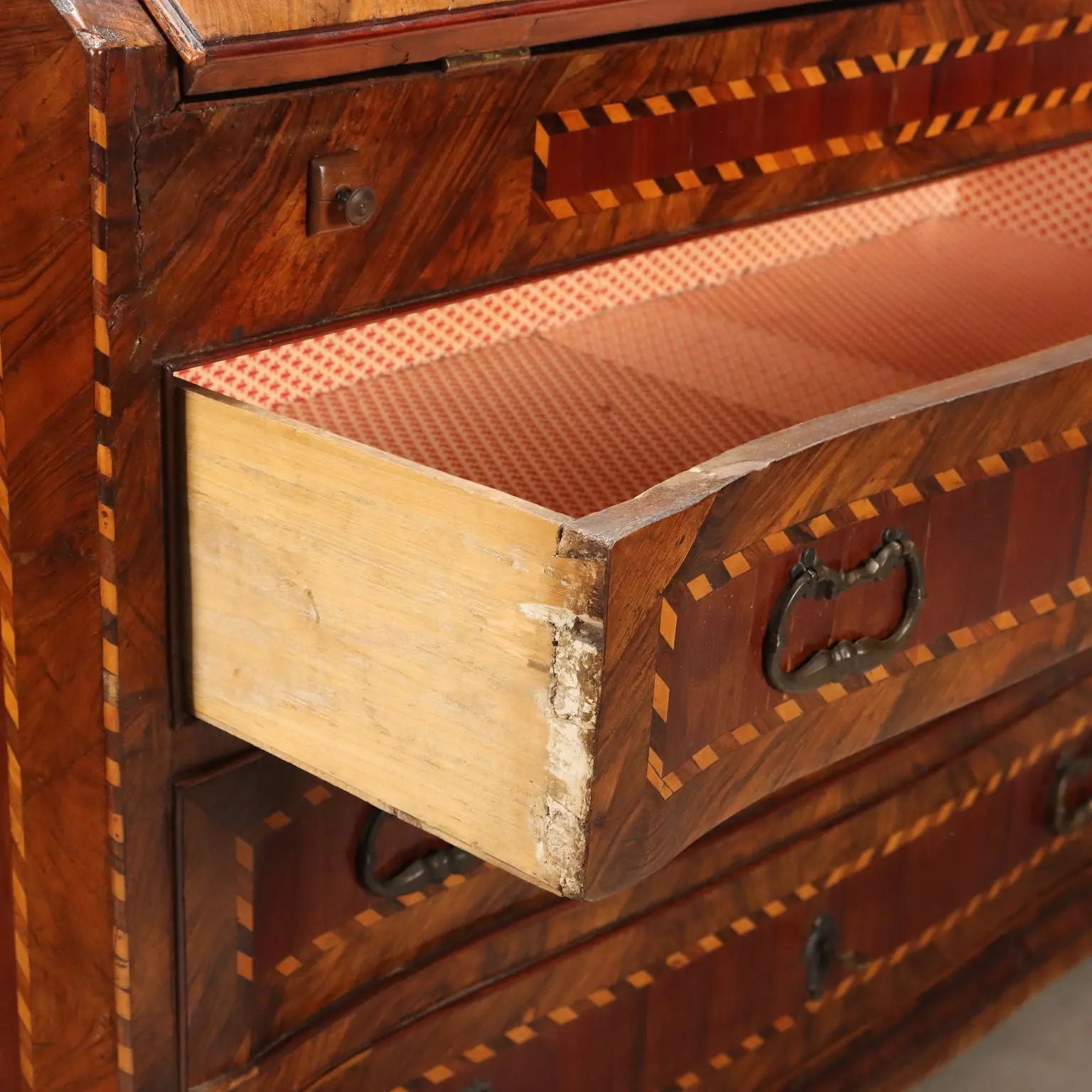 Antique Flap Cabinet Various Wood Essences Italy XVIII Century - Central Italy, Mid XVIII Century | Antiques | Drop-Leaf Secretaire & Secretaire
