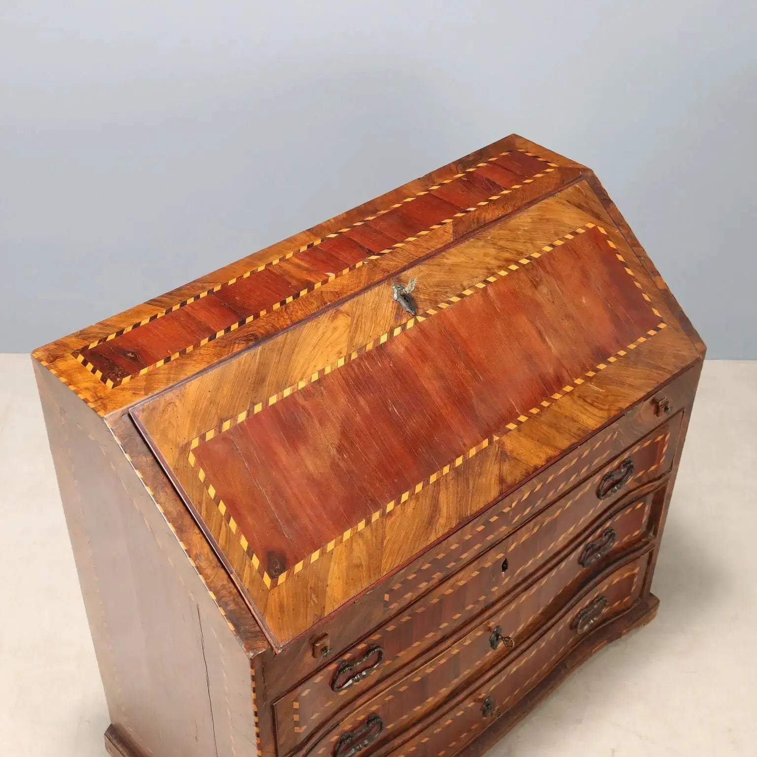 Antique Flap Cabinet Various Wood Essences Italy XVIII Century - Central Italy, Mid XVIII Century | Antiques | Drop-Leaf Secretaire & Secretaire