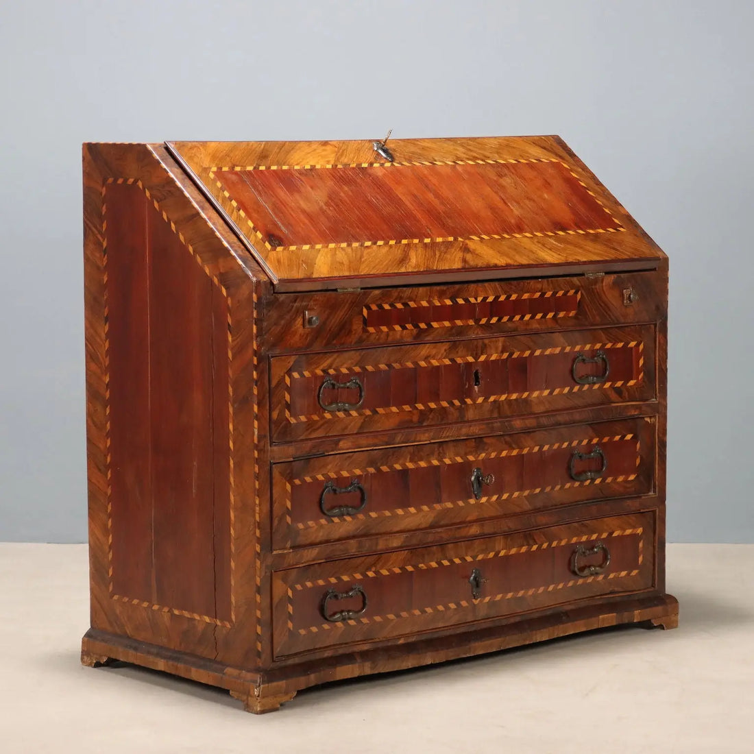 Antique Flap Cabinet Various Wood Essences Italy XVIII Century - Central Italy, Mid XVIII Century | Antiques | Drop-Leaf Secretaire & Secretaire