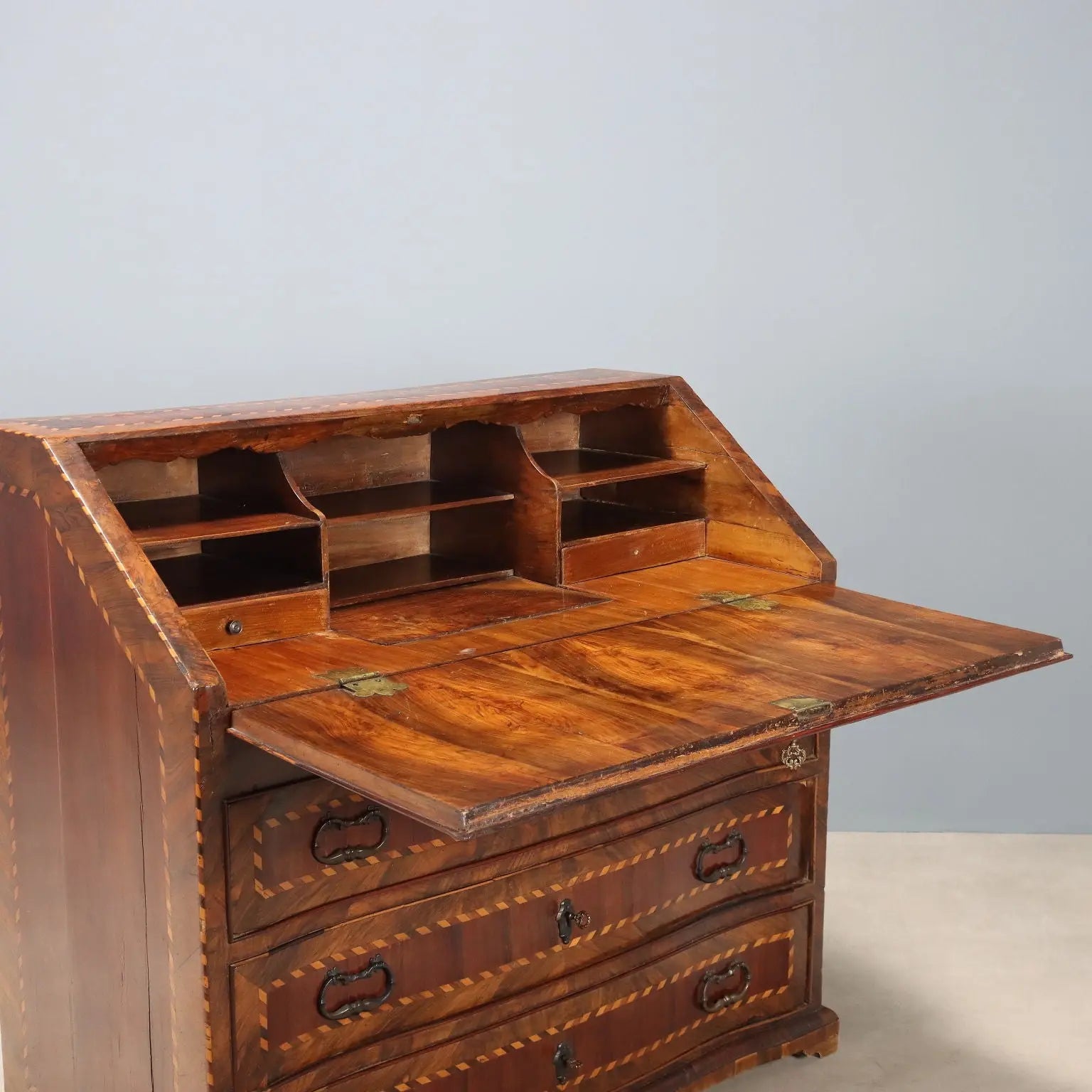 Antique Flap Cabinet Various Wood Essences Italy XVIII Century - Central Italy, Mid XVIII Century | Antiques | Drop-Leaf Secretaire & Secretaire