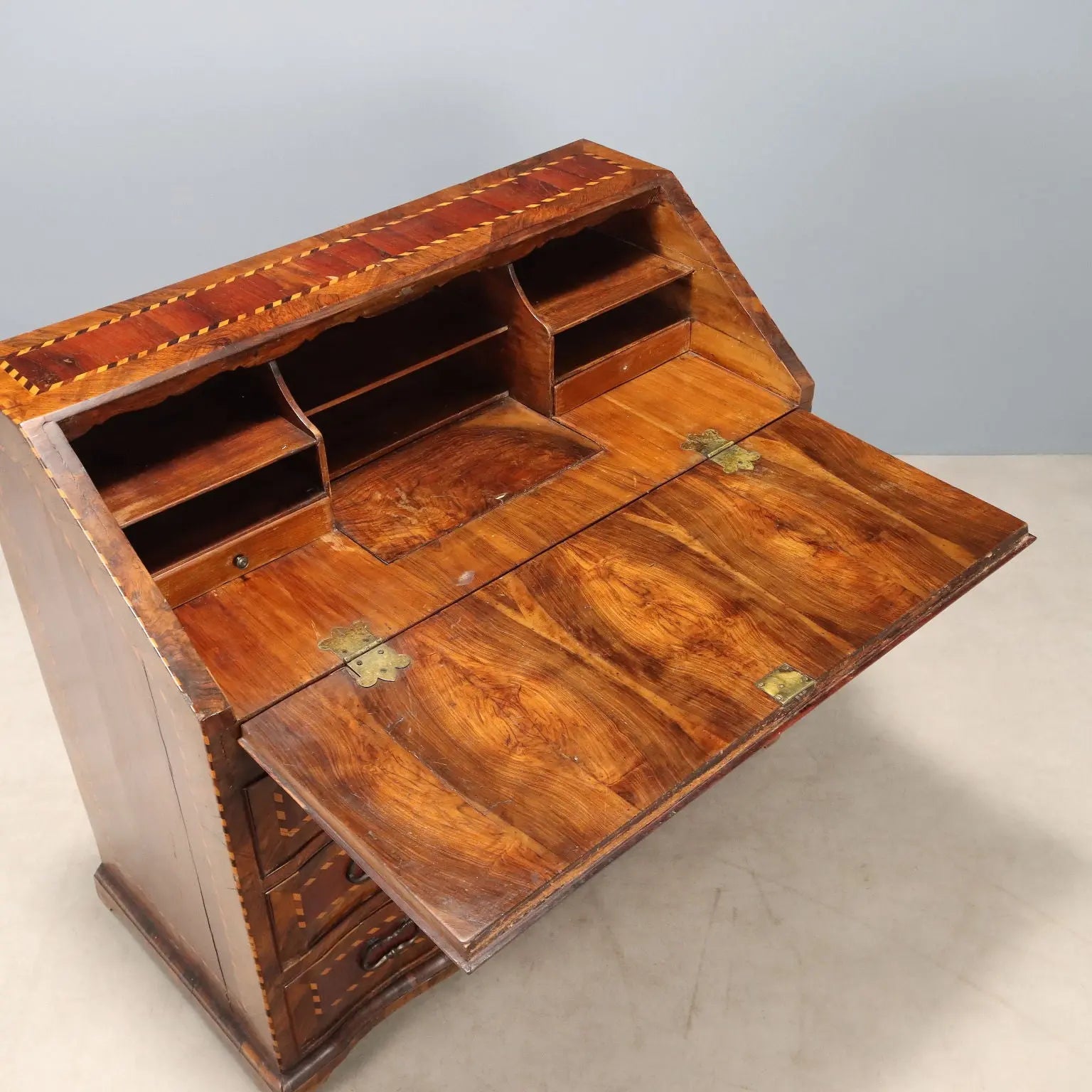 Antique Flap Cabinet Various Wood Essences Italy XVIII Century - Central Italy, Mid XVIII Century | Antiques | Drop-Leaf Secretaire & Secretaire