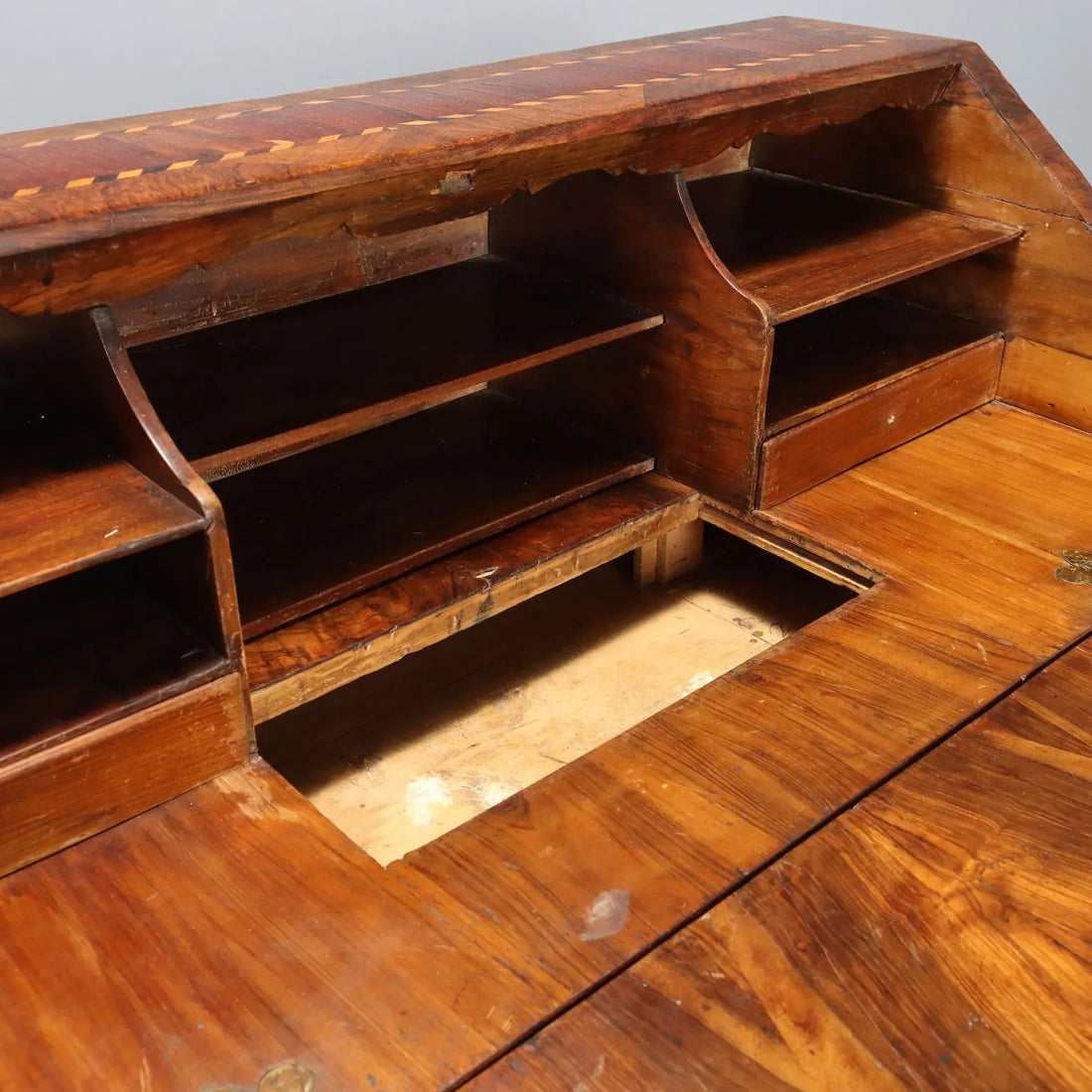 Antique Flap Cabinet Various Wood Essences Italy XVIII Century - Central Italy, Mid XVIII Century | Antiques | Drop-Leaf Secretaire & Secretaire