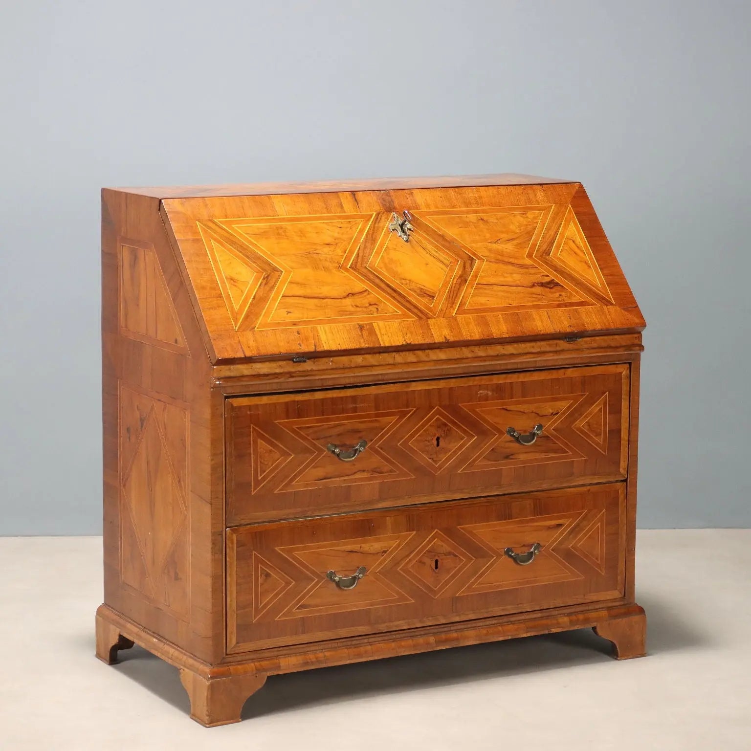 Antique Flap Cabinet Olive Maple Drawers Italy XVIII Century - Central Italy, XVIII Century | Antiques | Drop-Leaf Secretaire & Secretaire
