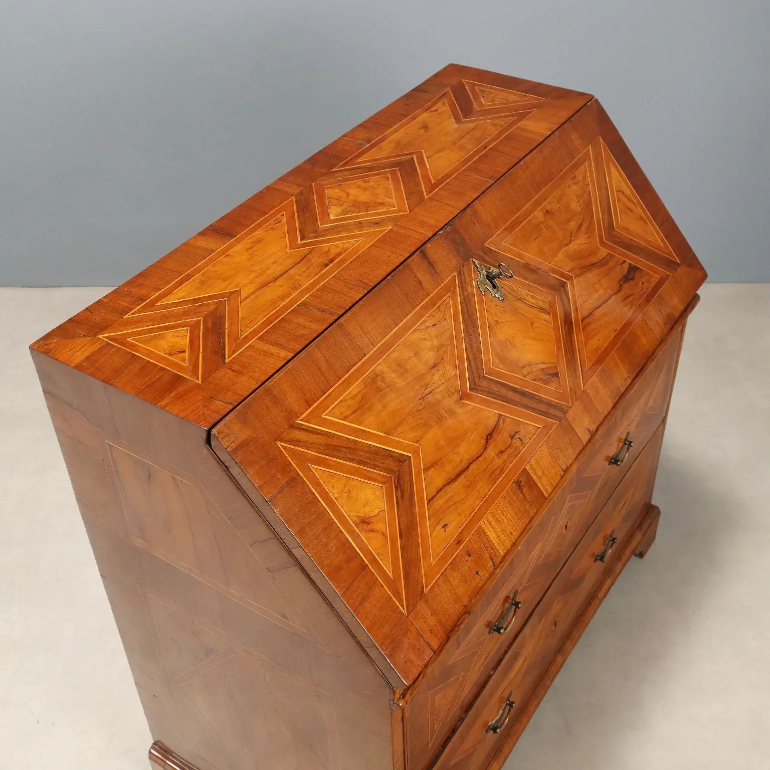 Antique Flap Cabinet Olive Maple Drawers Italy XVIII Century - Central Italy, XVIII Century | Antiques | Drop-Leaf Secretaire & Secretaire