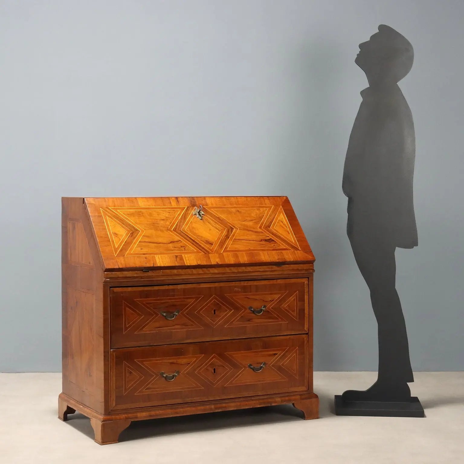Antique Flap Cabinet Olive Maple Drawers Italy XVIII Century - Central Italy, XVIII Century | Antiques | Drop-Leaf Secretaire & Secretaire
