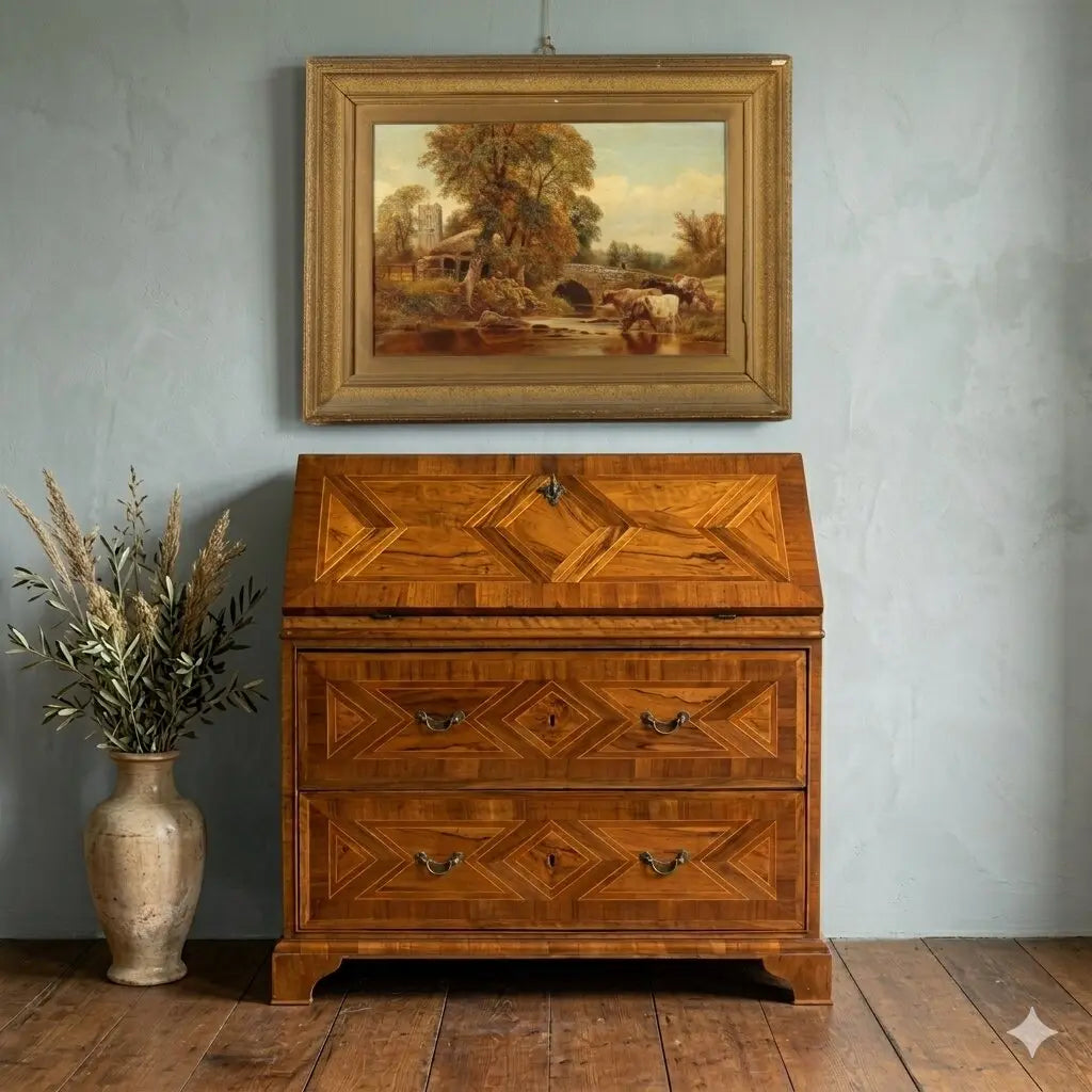 Antique Flap Cabinet Olive Maple Drawers Italy XVIII Century - Central Italy, XVIII Century | Antiques | Drop-Leaf Secretaire & Secretaire