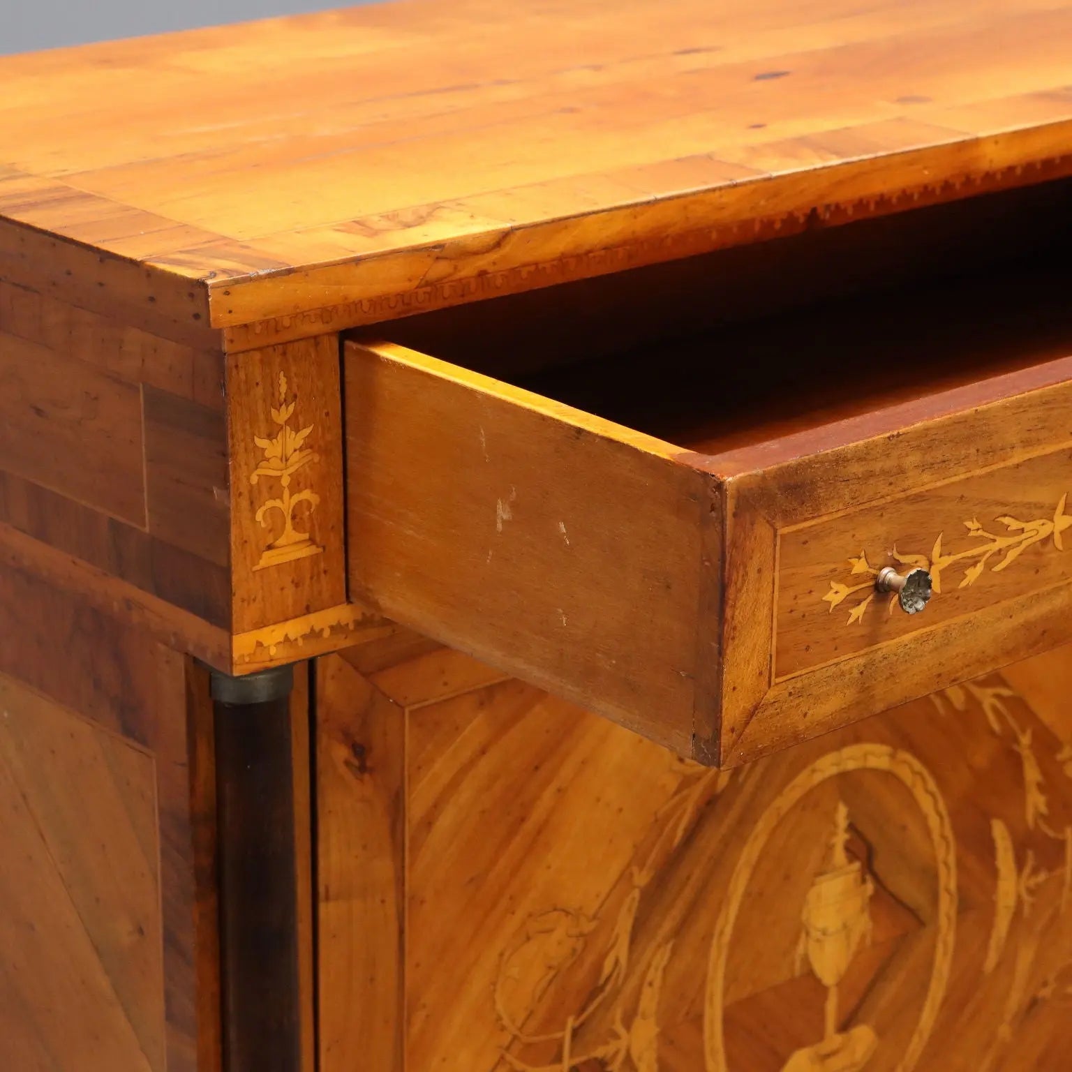 Antique Secrétaire Empire Style Walnut Maple Inlays XX Century
