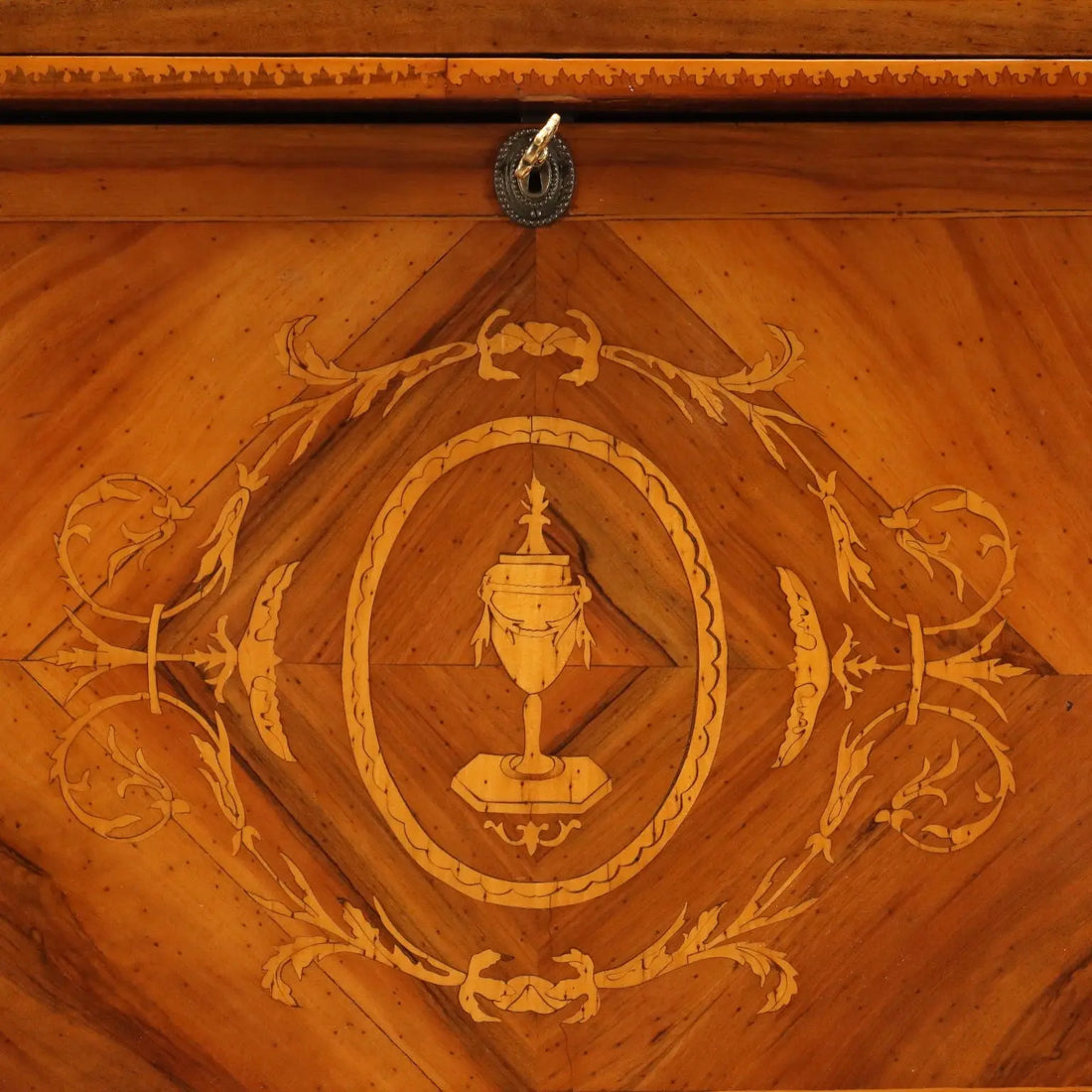Antique Secrétaire Empire Style Walnut Maple Inlays XX Century