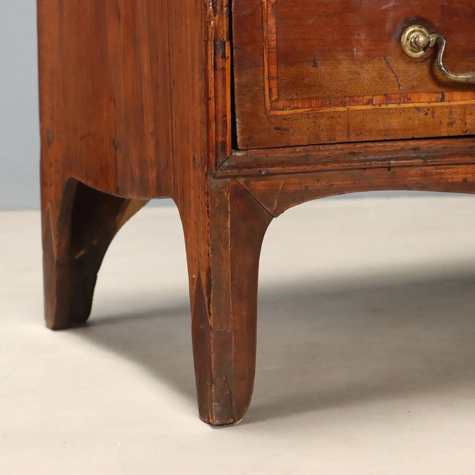 Antique Flap Cabinet Walnut Maple Inlays Italy Mid XVIII Century