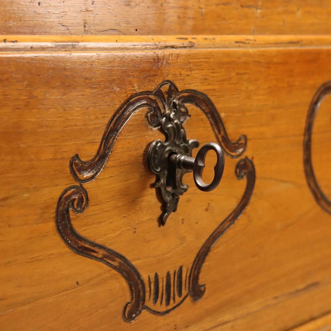Walnut Bureau with 18th-Century Piedmontese Carvings