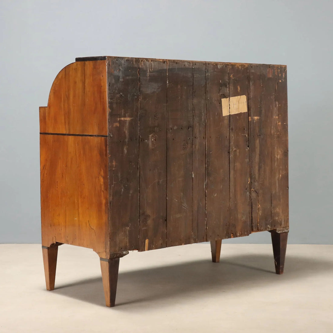 Antique Flap Cabinet Walnut Ebony Painted Wood XIX Century