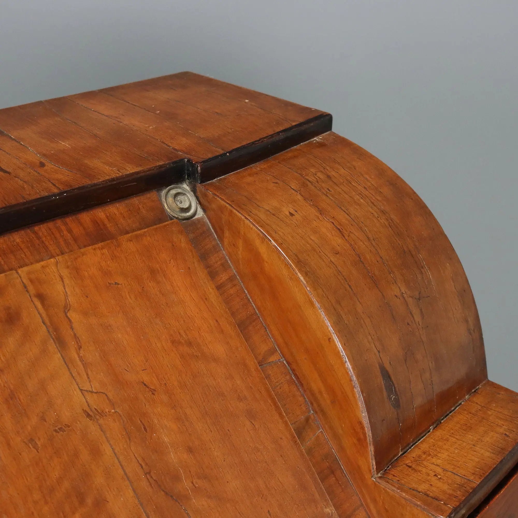Antique Flap Cabinet Walnut Ebony Painted Wood XIX Century