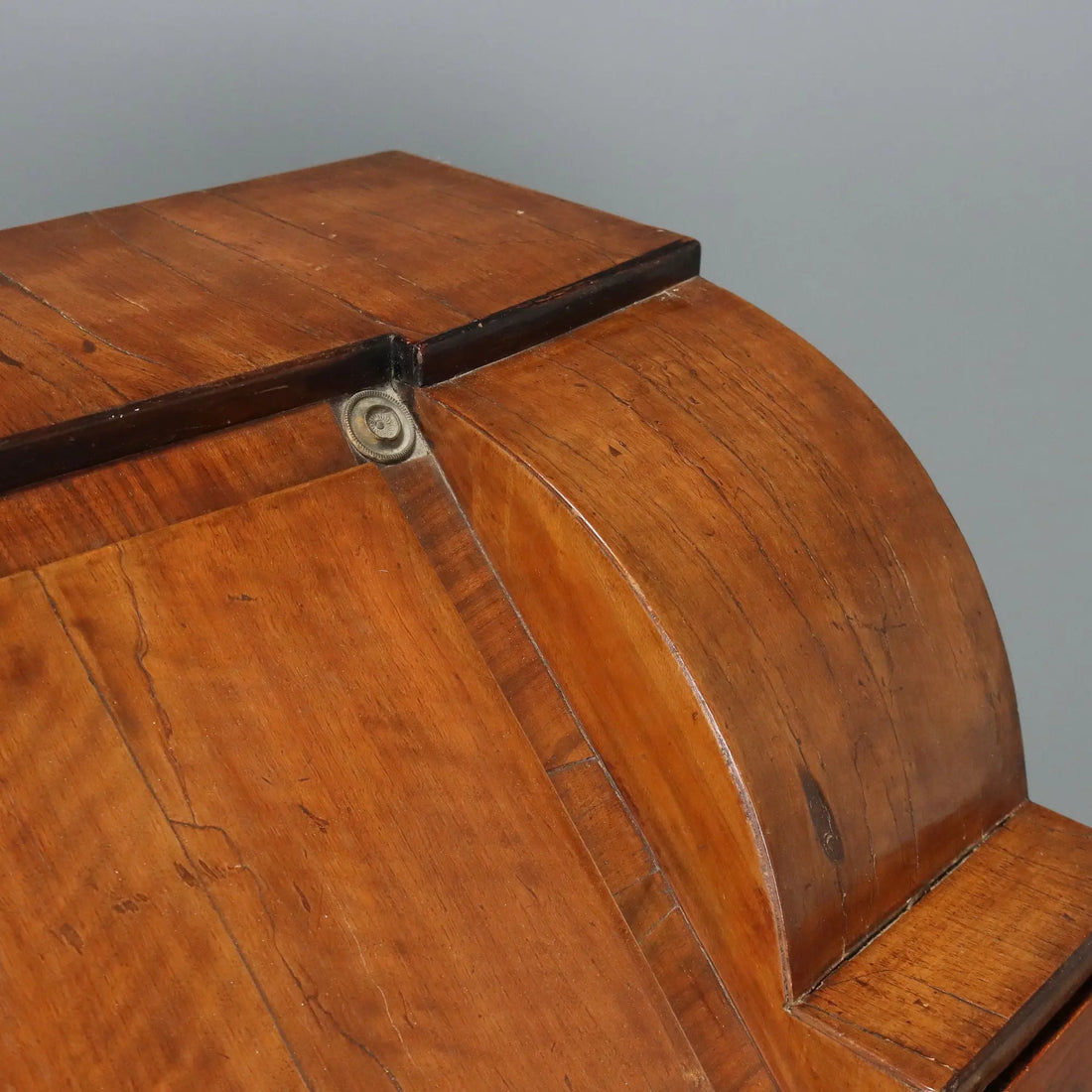 Antique Flap Cabinet Walnut Ebony Painted Wood XIX Century