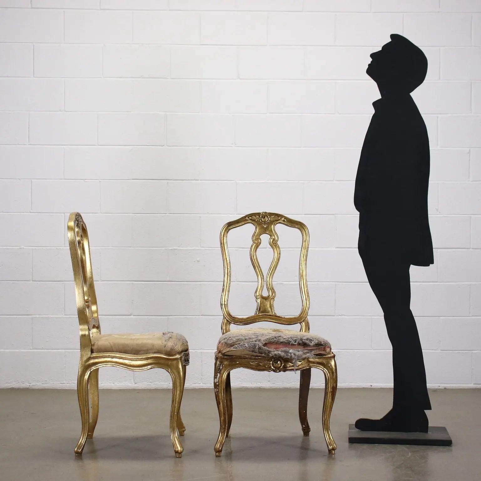 Pair of Chairs Padded Gilded Wood Italy XX Century | Antiques | Seating