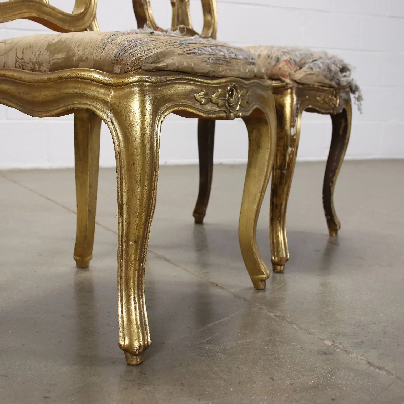 Pair of Chairs Padded Gilded Wood Italy XX Century | Antiques | Seating