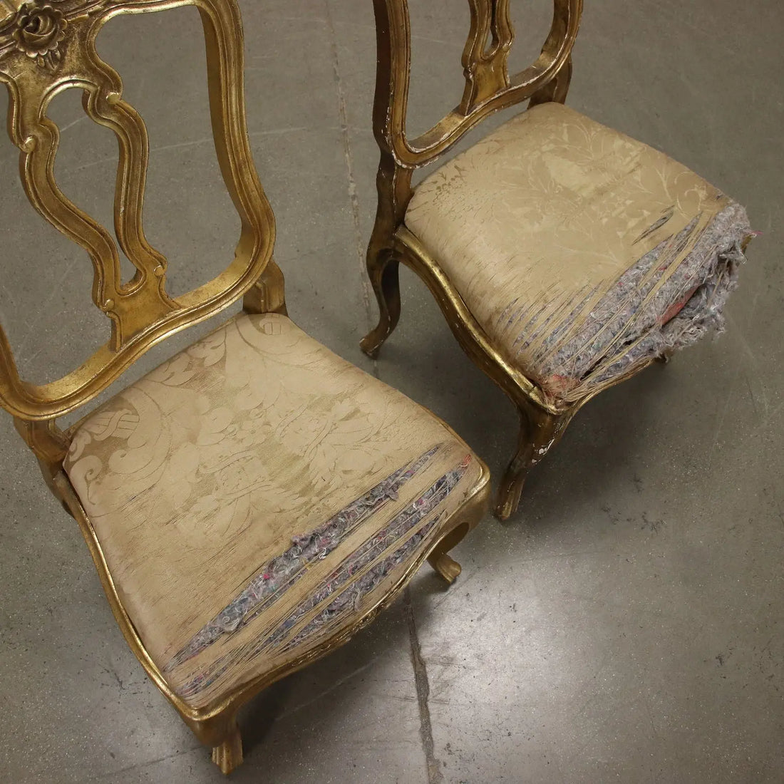 Pair of Chairs Padded Gilded Wood Italy XX Century | Antiques | Seating