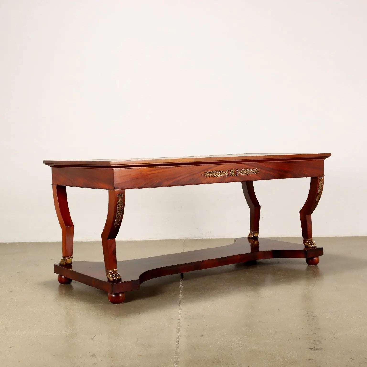Antique Writing Desk Bureau Plat Empire Italy '900 Mahogany Veneered - Italy, XX Century | Antiques | Desks & Writing Desks