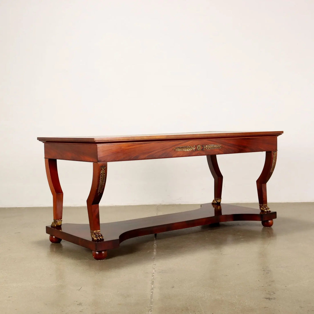 Antique Writing Desk Bureau Plat Empire Italy '900 Mahogany Veneered - Italy, XX Century | Antiques | Desks & Writing Desks