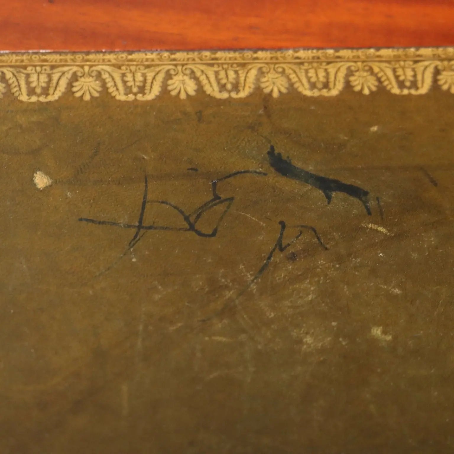 Antique Writing Desk Bureau Plat Empire Italy '900 Mahogany Veneered - Italy, XX Century | Antiques | Desks & Writing Desks