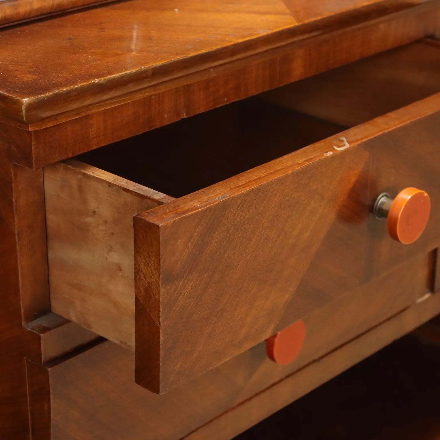 Antique Decò Showcase Walnut Drawers Cupboard Italy XIX Century - Italy, Early XIX Century | Antiques | Bookcases & Showcases