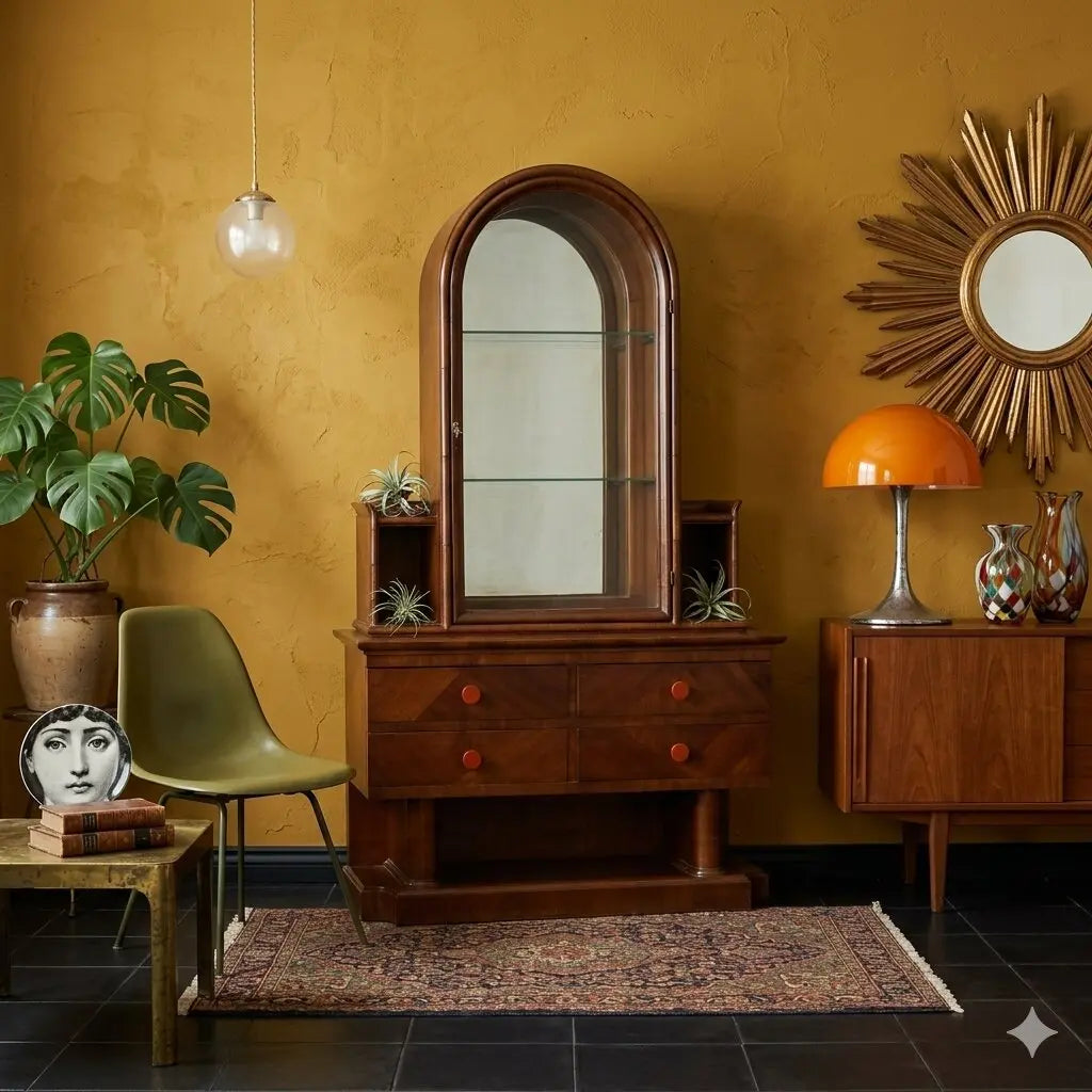 Italian Deco Display Cabinet in Walnut - 19th Century