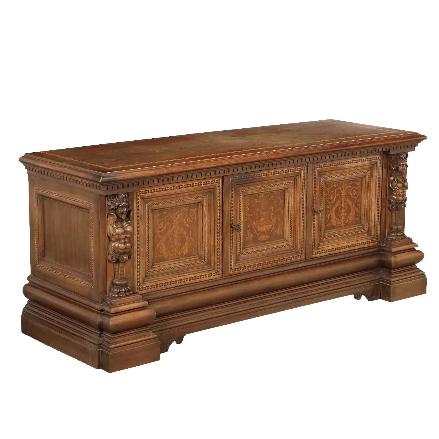 Antique Cabinet Neo-Renaissance Walnut Maple Inlays XX Century - Italy, Early XX Century | Antiques | Other Furniture