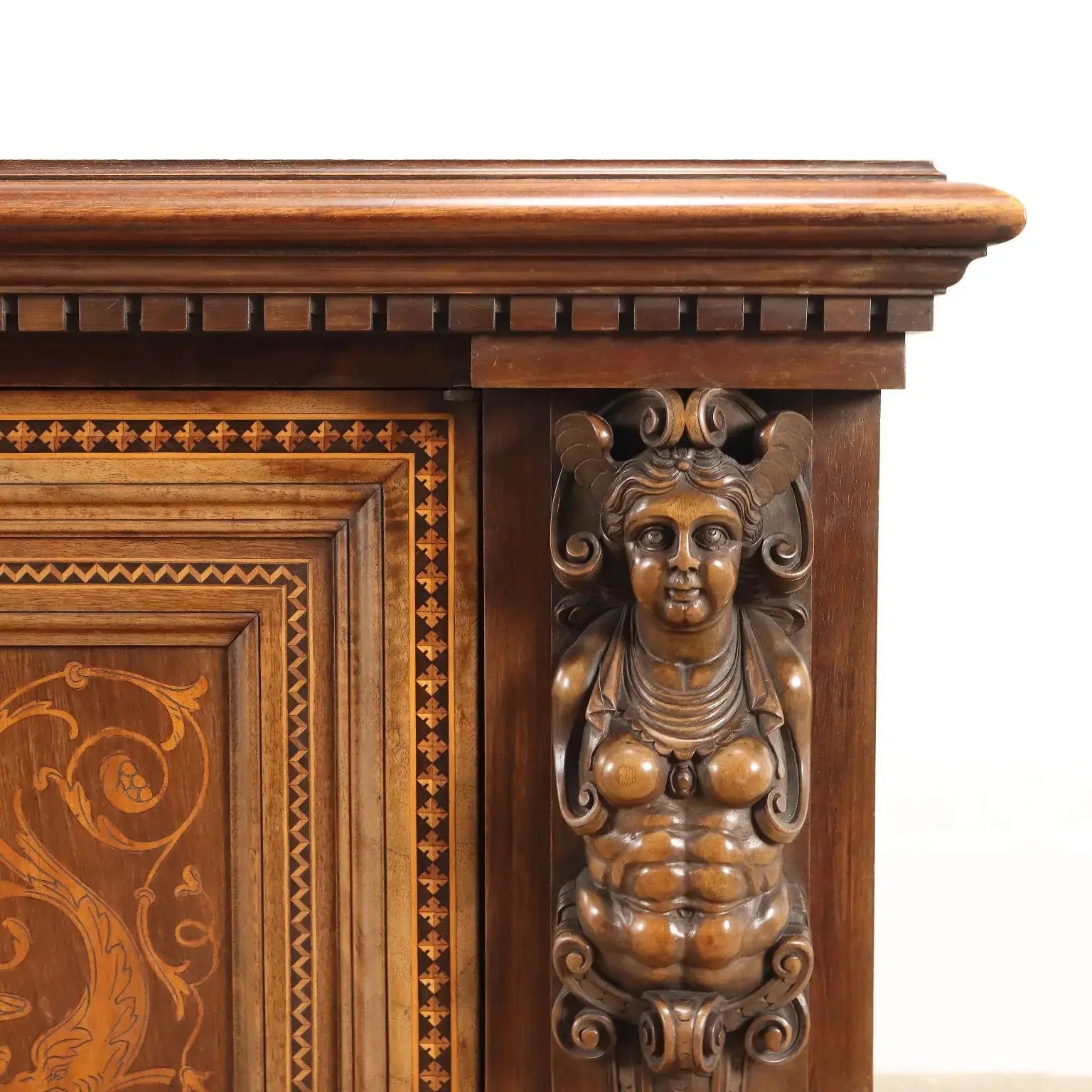 Antique Cabinet Neo-Renaissance Walnut Maple Inlays XX Century - Italy, Early XX Century | Antiques | Other Furniture