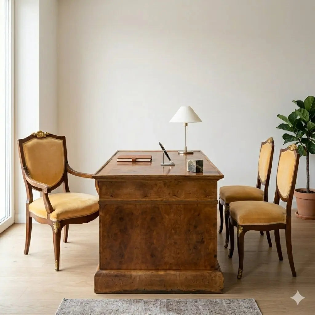 Mahogany and Gilded Bronze Desk Set