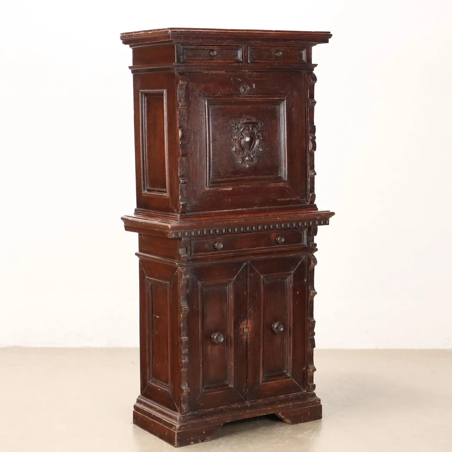 Antique Neo-Renaissance Cabinet Wood Italy XIX-XX Century - Italy, Late XIX-Early XX Century | Antiques | Drop-Leaf Secretaire & Secretaire