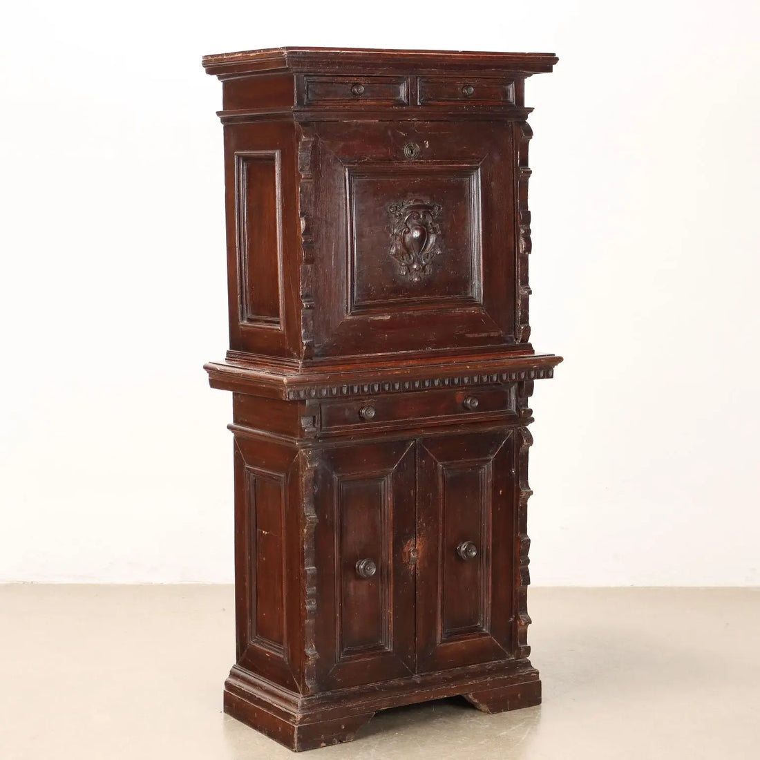 Antique Neo-Renaissance Cabinet Wood Italy XIX-XX Century - Italy, Late XIX-Early XX Century | Antiques | Drop-Leaf Secretaire & Secretaire