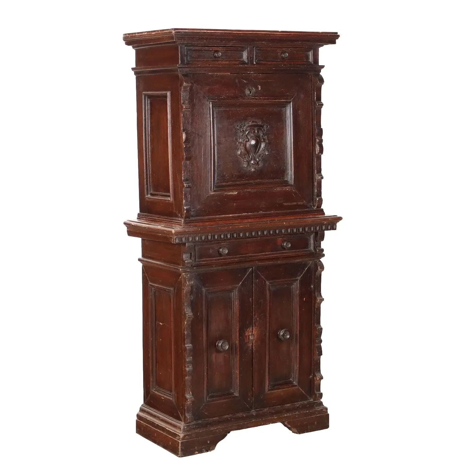 Antique Neo-Renaissance Cabinet Wood Italy XIX-XX Century - Italy, Late XIX-Early XX Century | Antiques | Drop-Leaf Secretaire & Secretaire