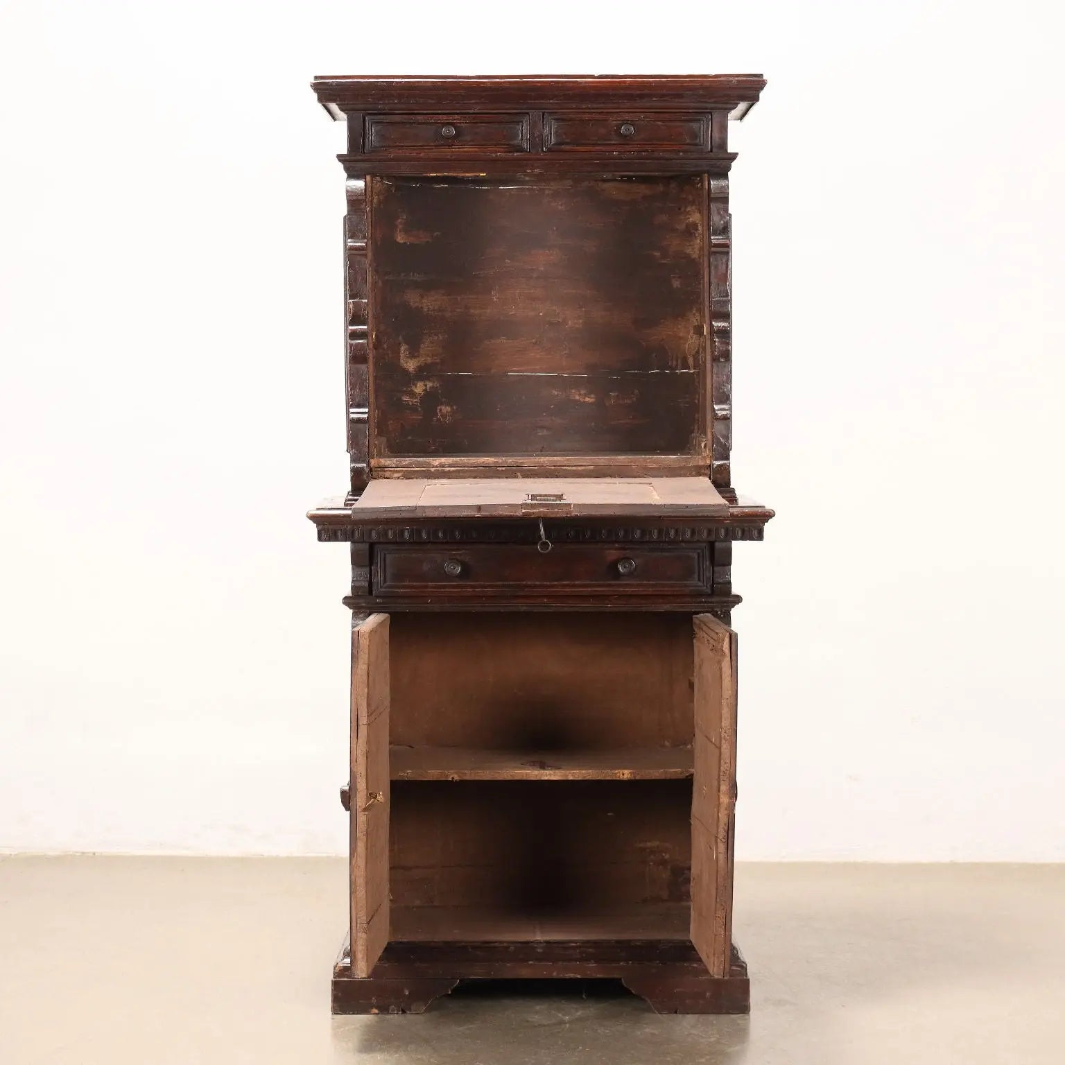 Antique Neo-Renaissance Cabinet Wood Italy XIX-XX Century - Italy, Late XIX-Early XX Century | Antiques | Drop-Leaf Secretaire & Secretaire