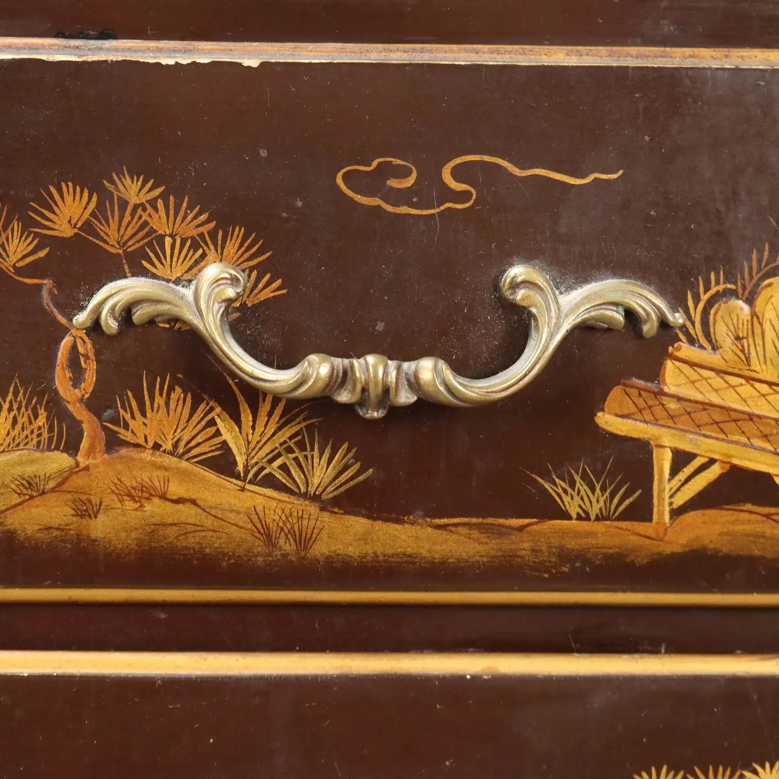 Antique Drop Leaf Cabinet Chinoiserie Walnut Italy XX Century - Italy, XX Century | Antiques | Drop-Leaf Secretaire & Secretaire
