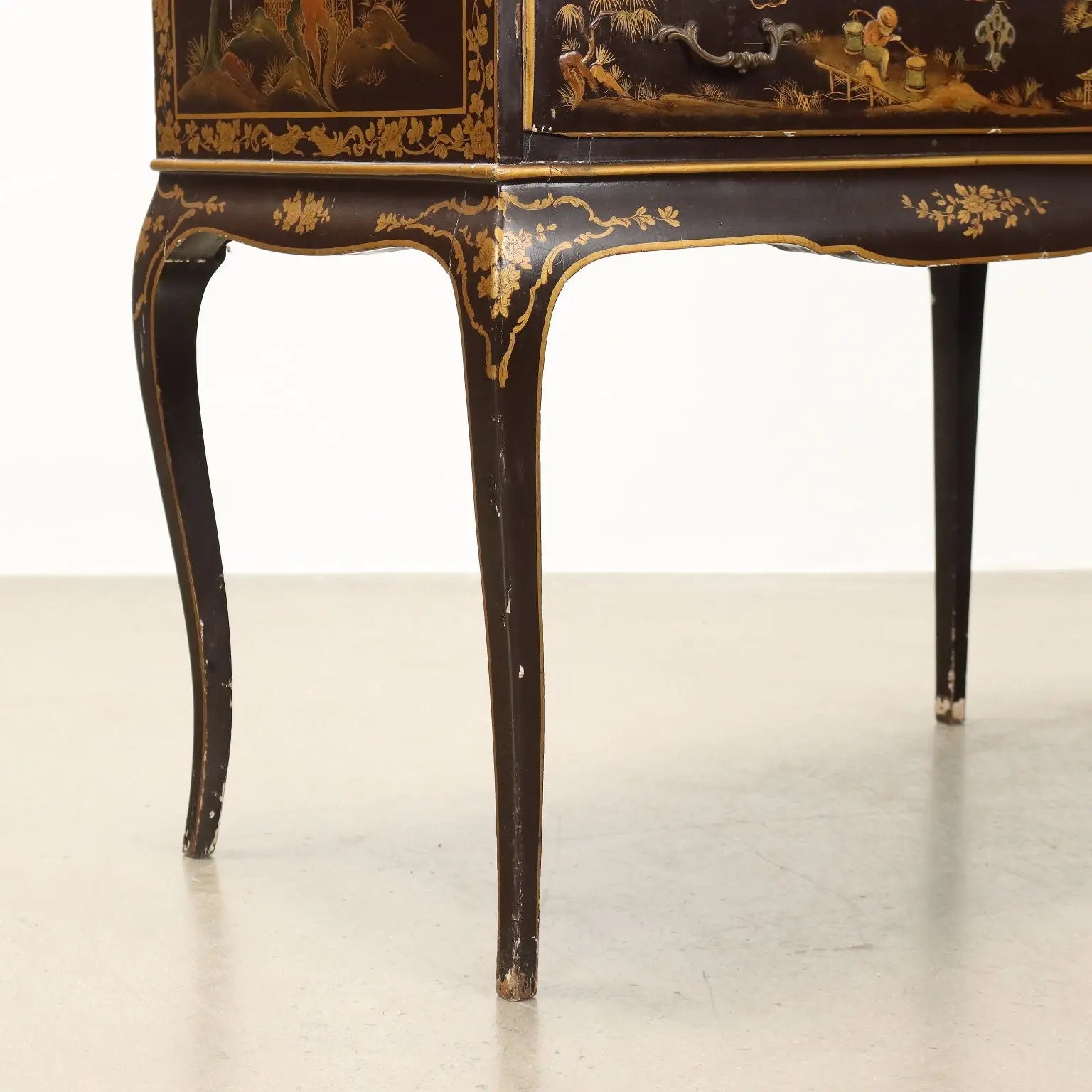 Antique Drop Leaf Cabinet Chinoiserie Walnut Italy XX Century - Italy, XX Century | Antiques | Drop-Leaf Secretaire & Secretaire