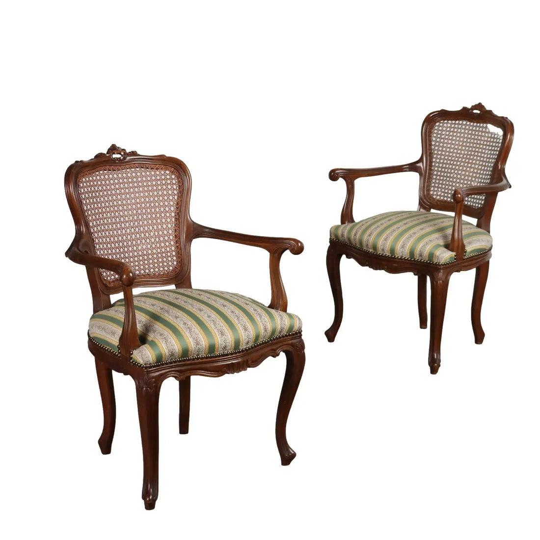Pair of Barocchetto Walnut Armchairs