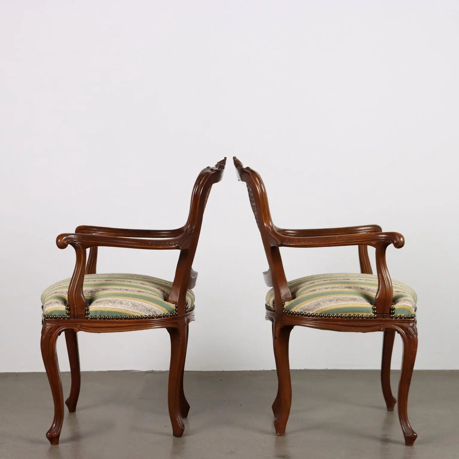 Pair of Barocchetto Walnut Armchairs